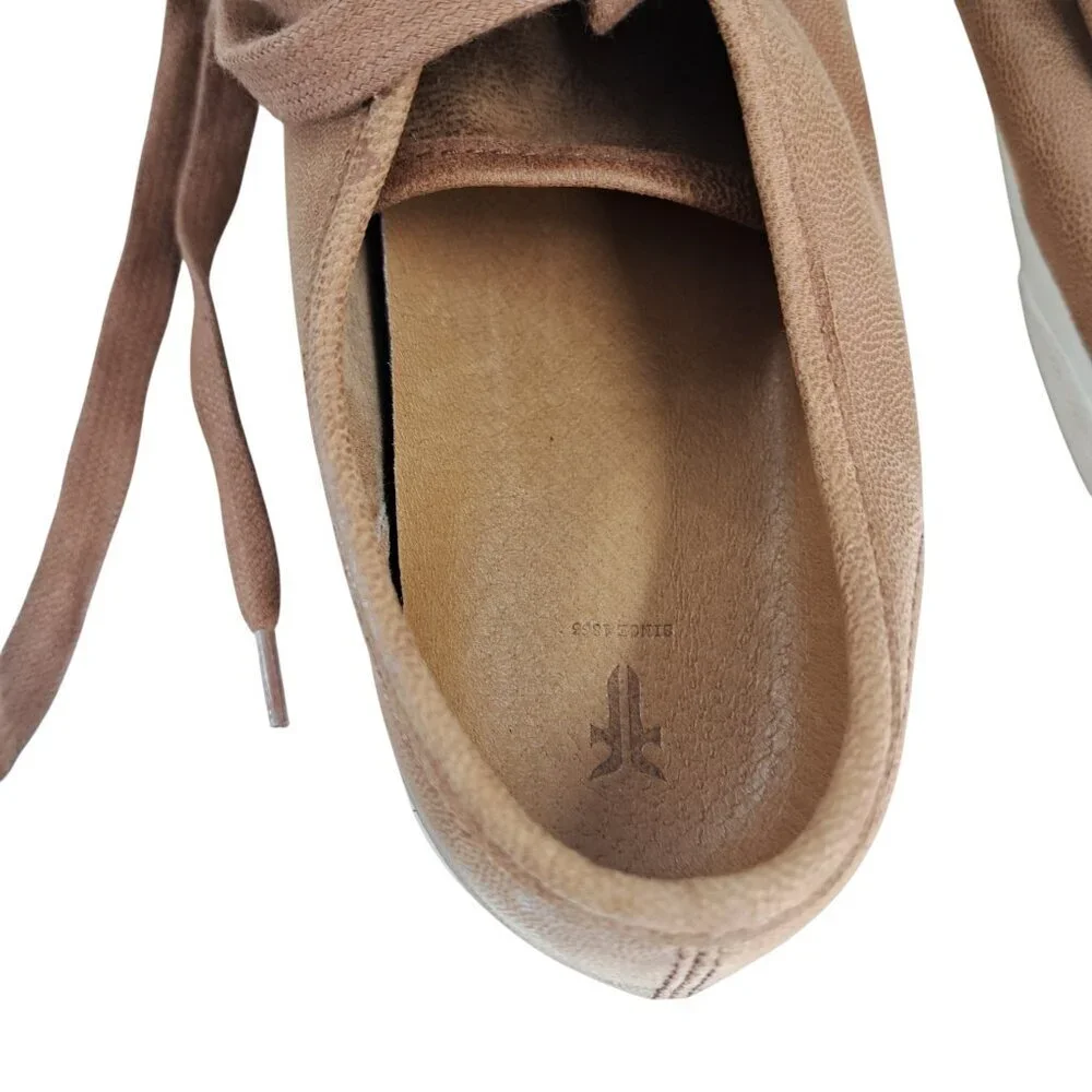 Frye Maya Low Top Lace Up Casual Sneakers Size 8.5 Leather Brown Shoes Comfort